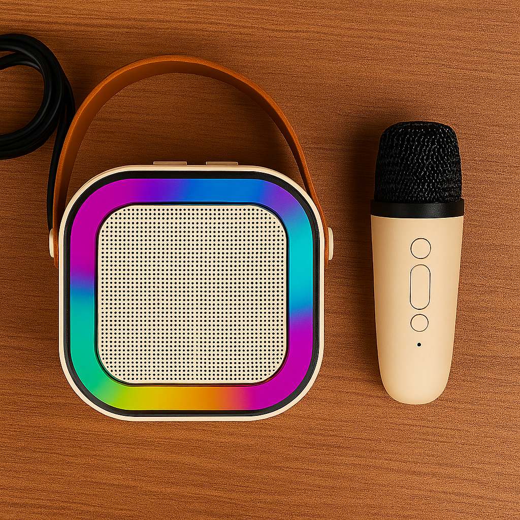 Music Apollo A19 Karaoke Mic Speaker with LED Lights